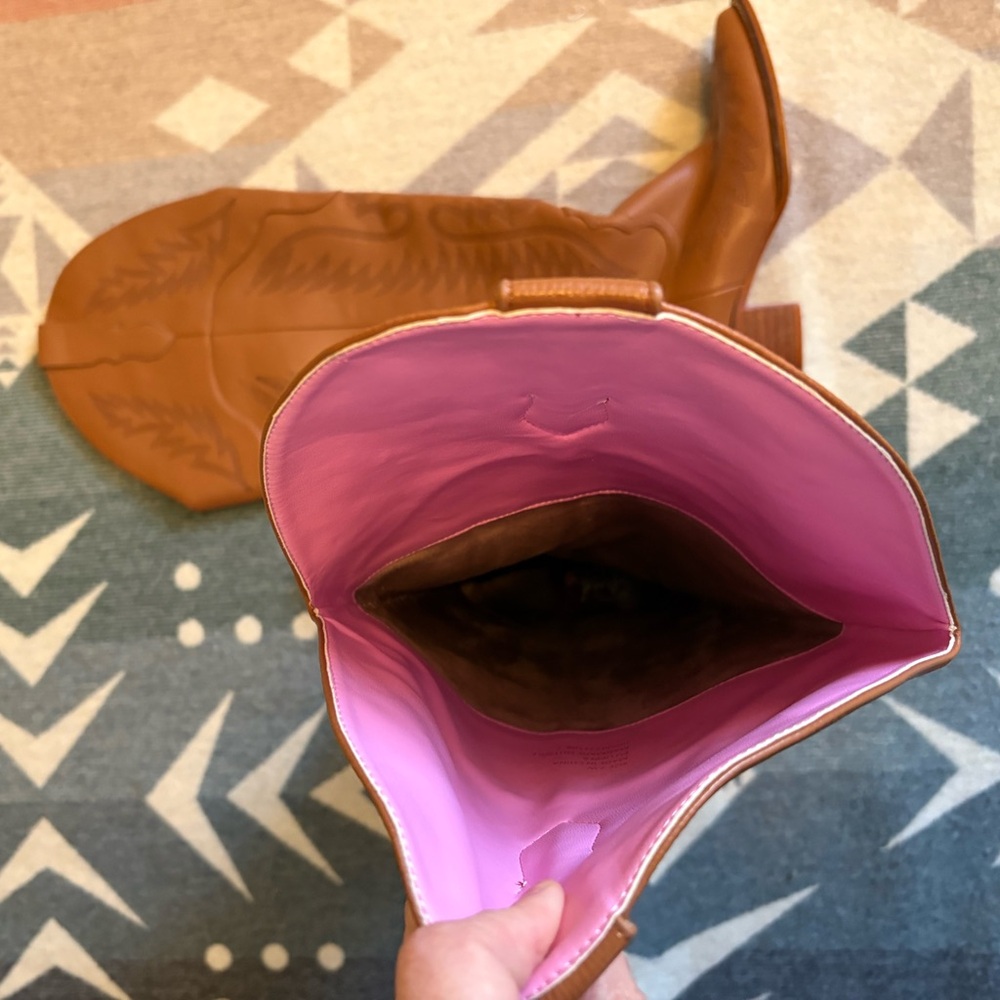 Southern Fried Chics Brown Knee High Western Boot Cowgirl Cowboy Boots Size 7W - Picture 11 of 15